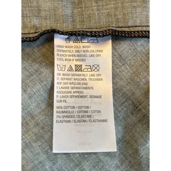 Attitudes by Renee Button Front Shirt Womens 12 Printed Panel One Side Black - Picture 6 of 7